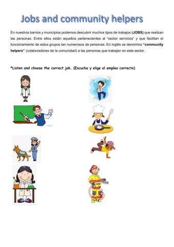 Jobs and community helpers