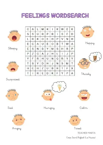 Feelings wordsearch