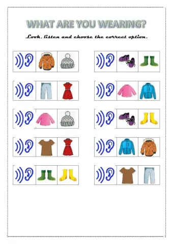 Clothes worksheet