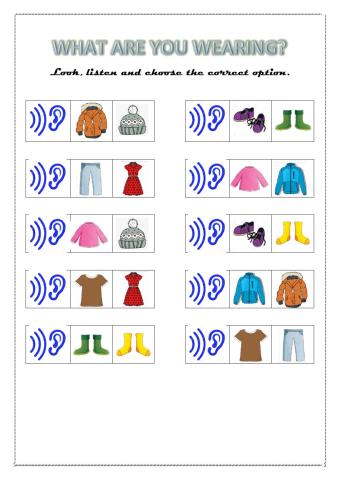 Clothes worksheet