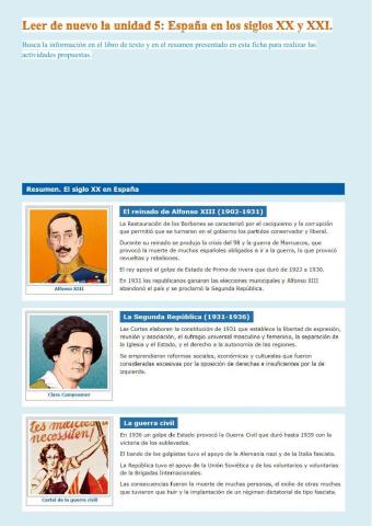 España en los siglos XX y XXI.