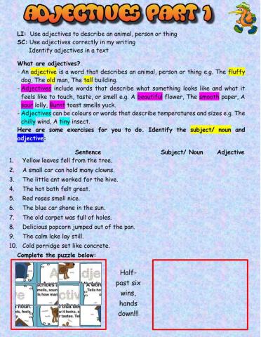 Adjectives Part 1