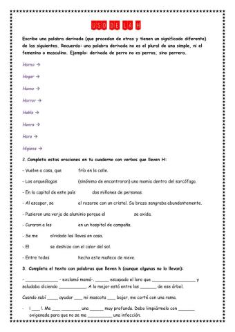 Uso de la H