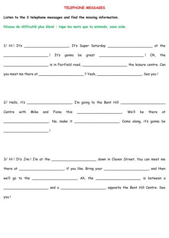 Listening phone messages