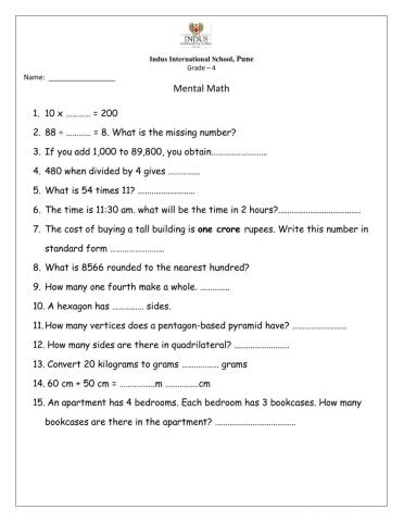 Mental Math