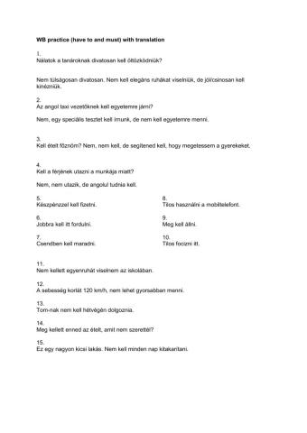 Have to Must fordítással