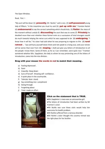 The Open Window . A short Story.