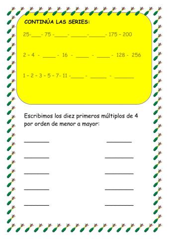 Series y múltiplos de 4