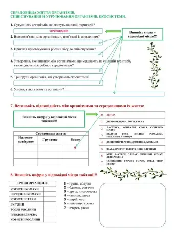 Середовища життя. Екосистеми