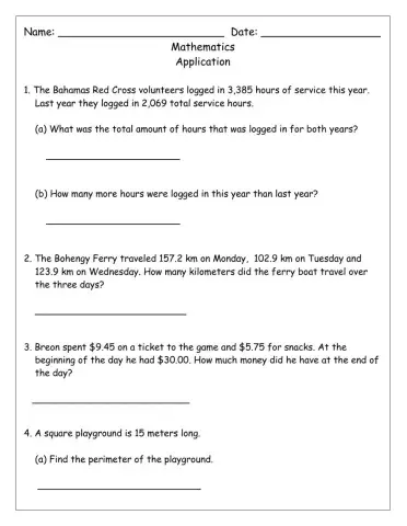 Mathematics Word Problems