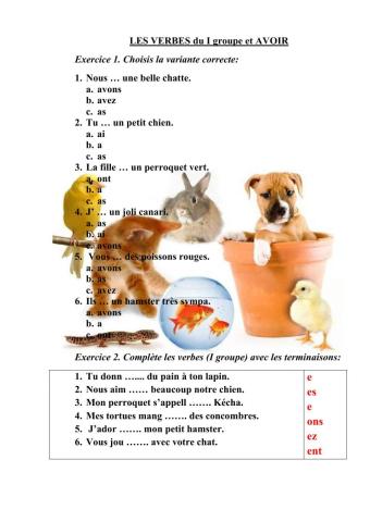 Les animaux et les verbes