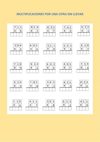 Multiplicaciones sin llevar