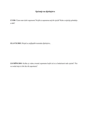 Sjećanje na djetinjstvo