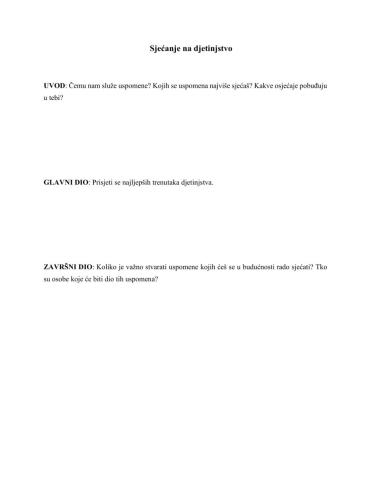 Sjećanje na djetinjstvo