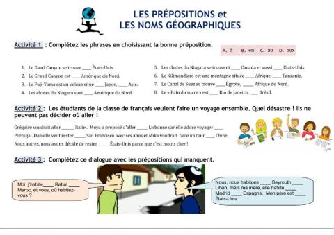 Les prépositions et la géographie