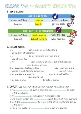 Have to-don't have to