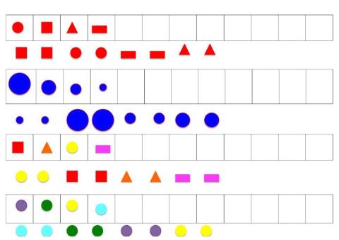 Seriació 4 elements formes geomètriques