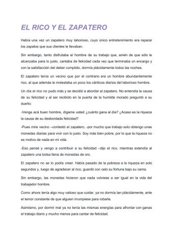 El rico y el zapatero
