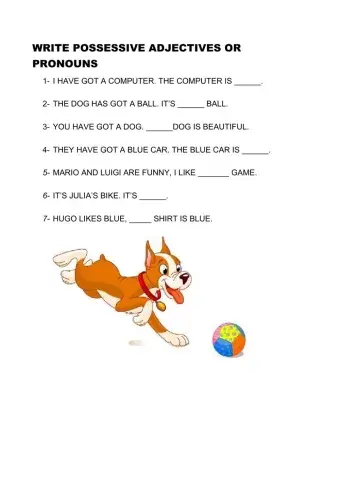 Possessive adjectives and pronouns