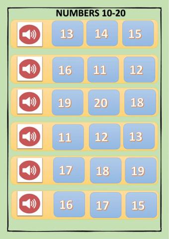 Numbers 10-20