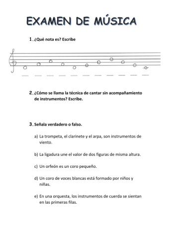 Examen música 3º-4º