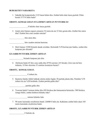 Buruketen nahasketa 2