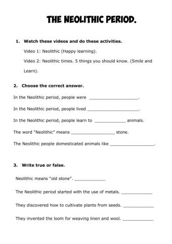 The neolithic period