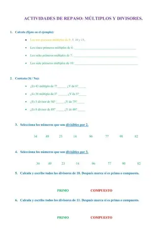 Repaso multiplos y divisores