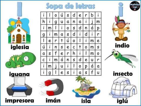 Sopa de letras de la letra I