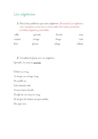 Los adjetivos 3