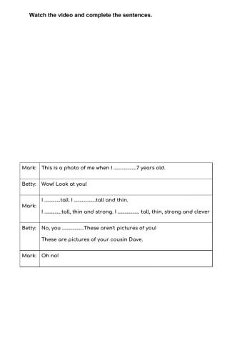 Verb To Be Past Simple