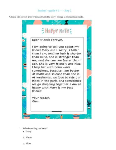 Comparatives Reading Comprehension