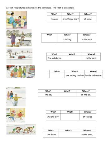 Language writing sentences