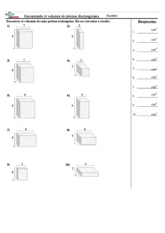 Volumen prisma rectangular