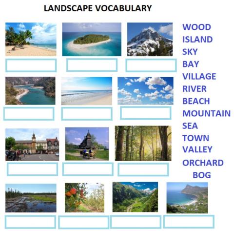 Landscape vocabulary