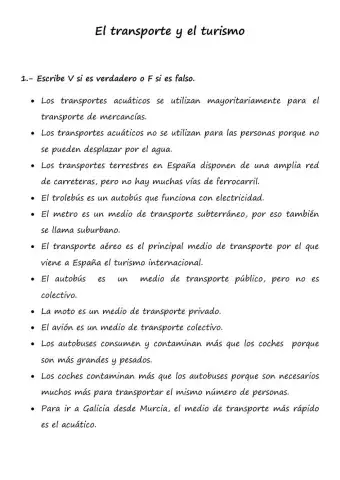 El transporte y el turismo