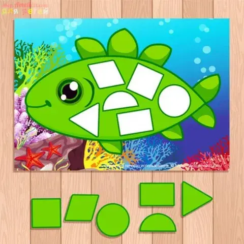 Coloca las figuras en el pez