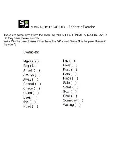 SAF - Phonetic Exercise - MAJOR LAZER