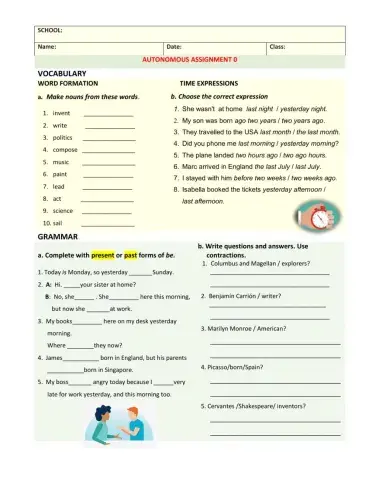 Past of to be was,were