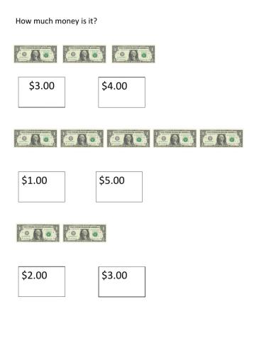 Counting dollar bills