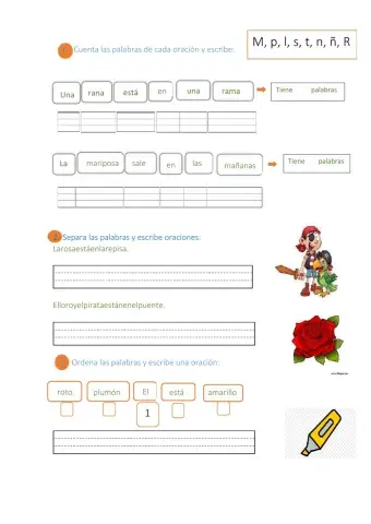 Separar oraciones con letras mplstnñ R