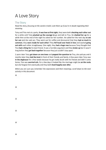 Relationships vocabulary - A love story