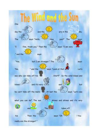 The wind and the sun - Aesop's fable