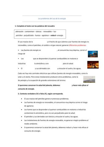 Los problemas del uso de la energía