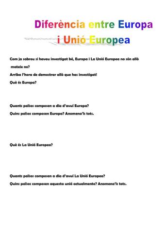 Europa i unió europea