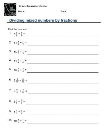 Dividing fractions