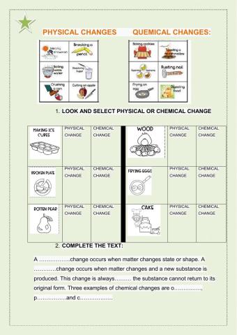 Physical quemical changes