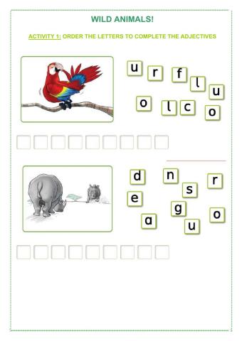 Adjectives for animals