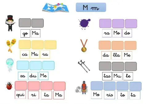 Lectura- Ordenar sílabas m