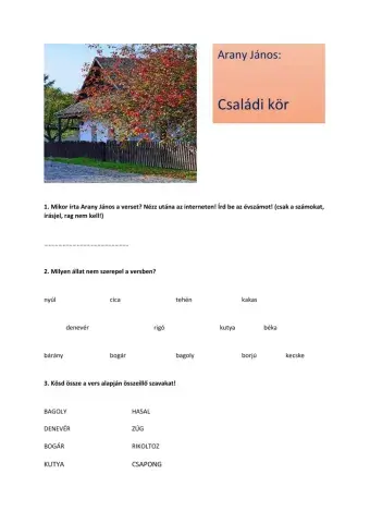 Arany János: Családi kör